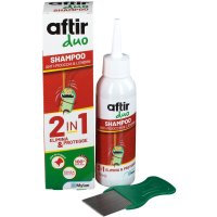 Aftir Duo, Shampoo 2 in 1 Anti-Pidocchi e Lendini con Pettinino, 100 ml