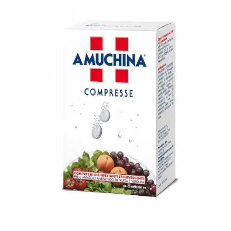 Angelini Amuchina 24 Compresse da 1g - Disinfettante per Frutta e Verdura