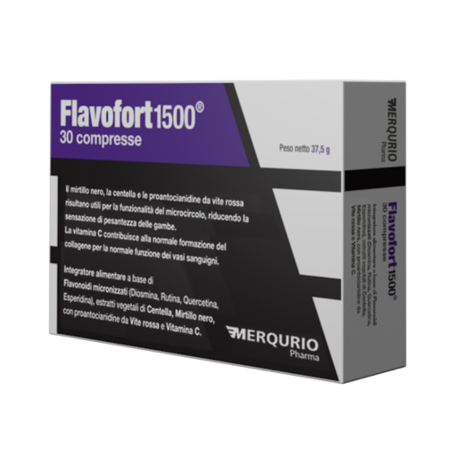 Flavofort 1500 - Integratore Alimentare, 30 Compresse per Microcircolo e Vasi Sanguigni