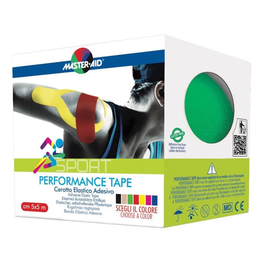 Master-Aid Sport Perform Green Taping Neuromuscolare, 5 x 500 cm Master-Aid Sport Perform Green Taping Neuromuscolare, 5 x 500 cm