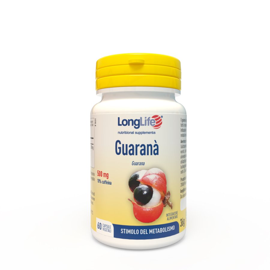 LongLife, Guaranà 500 mg, 60 Capsule Vegetali 