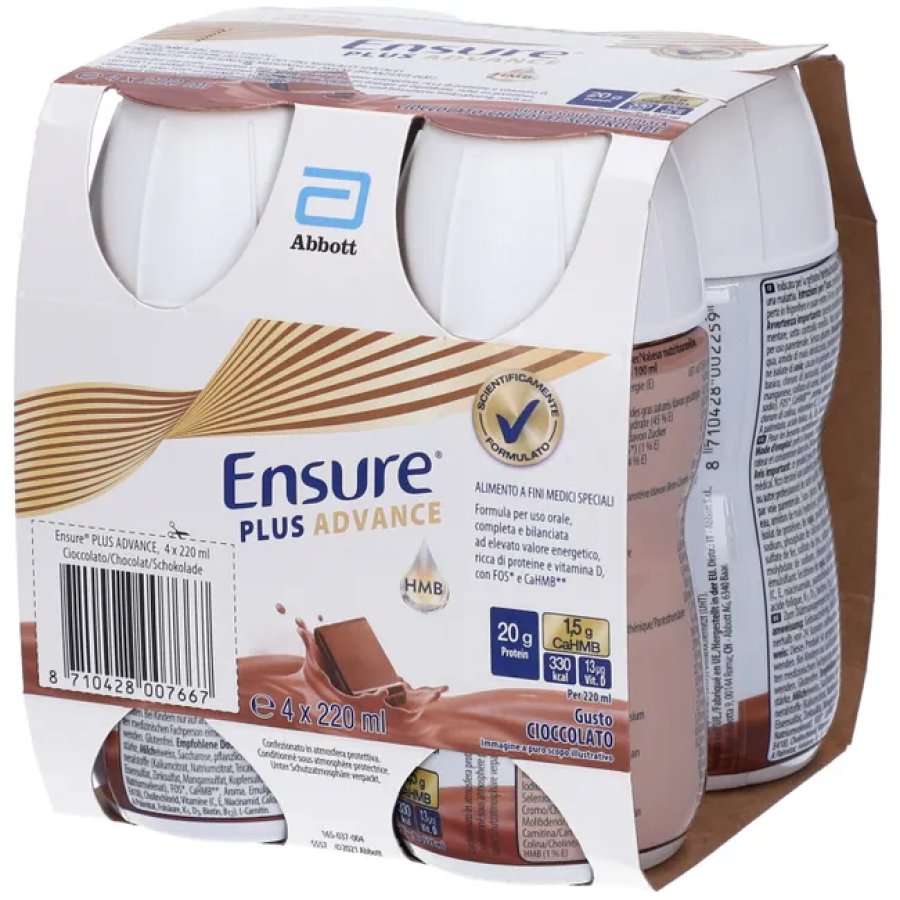 Ensure Plus Advance Cioccolato, 4 x 220 ml 