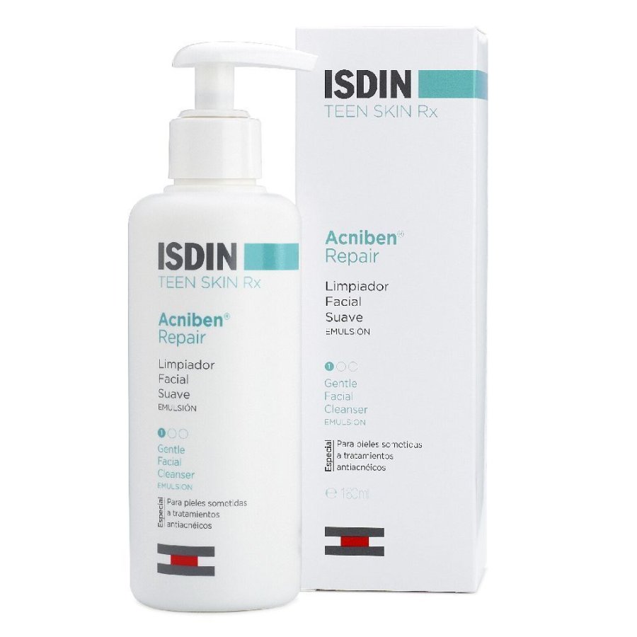 Isdin Acniben Rx Emulsione Detergente Viso 180 ml – Detergente Idratante per Pelli Acneiche