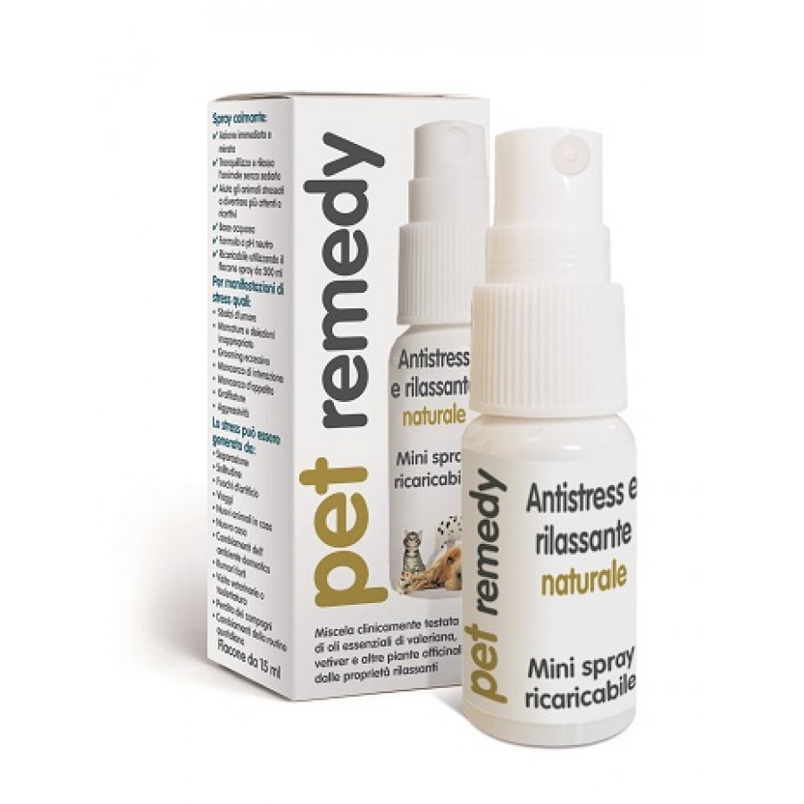 Pet Remedy Mini Spray Antistress e Rilassante Naturale 15ml - Ricaricabile