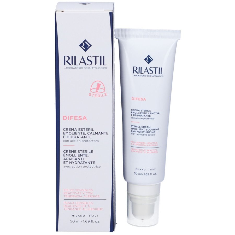 Rilastil, Difesa Crema Sterile per Pelli Sensibili e Reattive, 50 ml