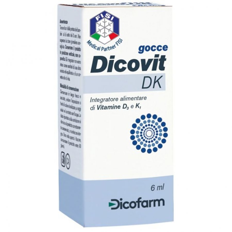 Dicovit Dk Gocce 6ml - Integratore Alimentare di Vitamina D3 e Vitamina K1