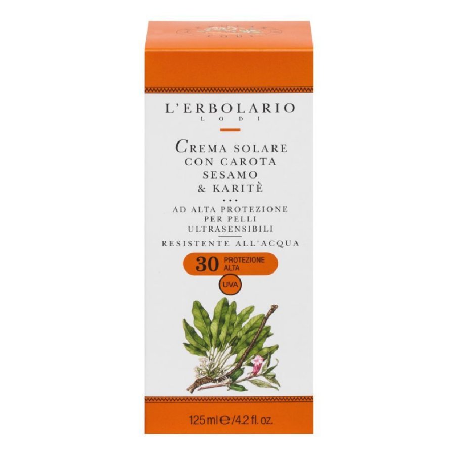 L'Erbolario Crema Solare per Pelli Ultrasensibili SPF30, 125 ml
