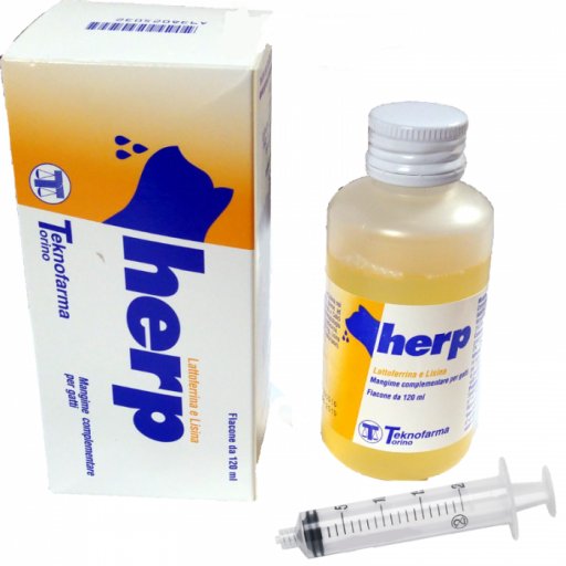 Herp Mangime Complementare per Cani e Gatti 120ml - Integratore per la Salute Cutanea degli Animali