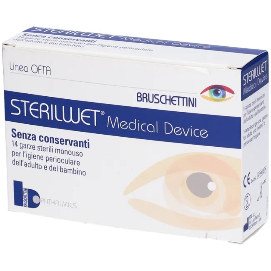 Bruschettini, Sterilwet Garza Oftalmica, 14 Pezzi