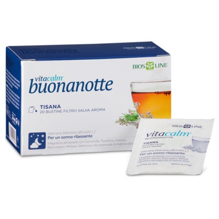 VitaCalm Buonanotte Tisana, 20 Bustine Filtro VitaCalm Buonanotte Tisana, 20 Bustine Filtro