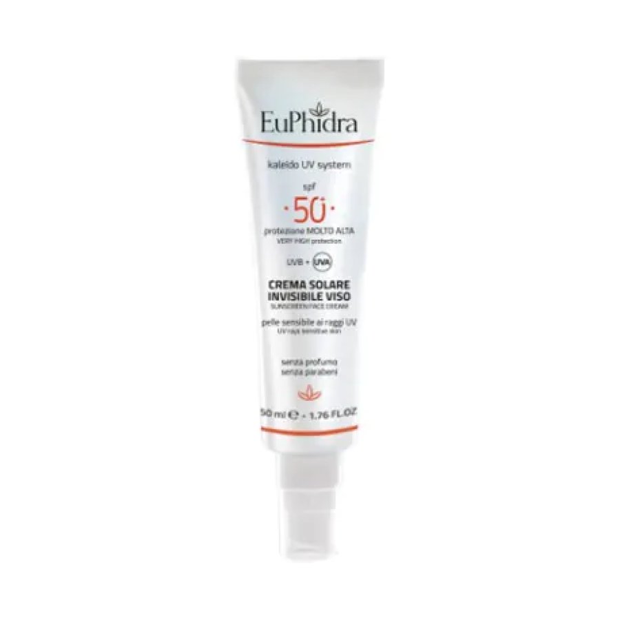 Euphidra Kaleido UV System Crema Solare Viso SPF50+ Invisible, 50 ml