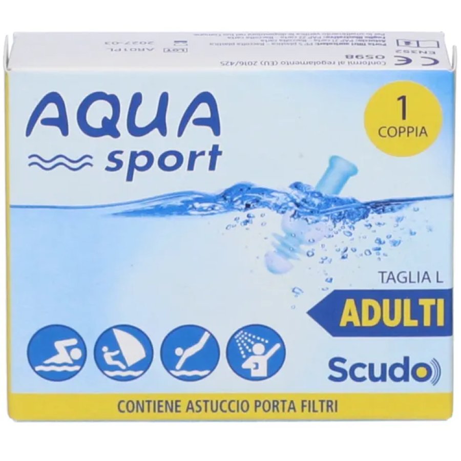 Aqua Sport Adult Filtro Auricolare Classic Schiuma Taglia L 1 Coppia Adulti