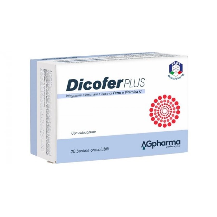 Dicofer Plus - Integratore Alimentare Ferro e Vitamina C 20 Bustine - Energia e Benessere