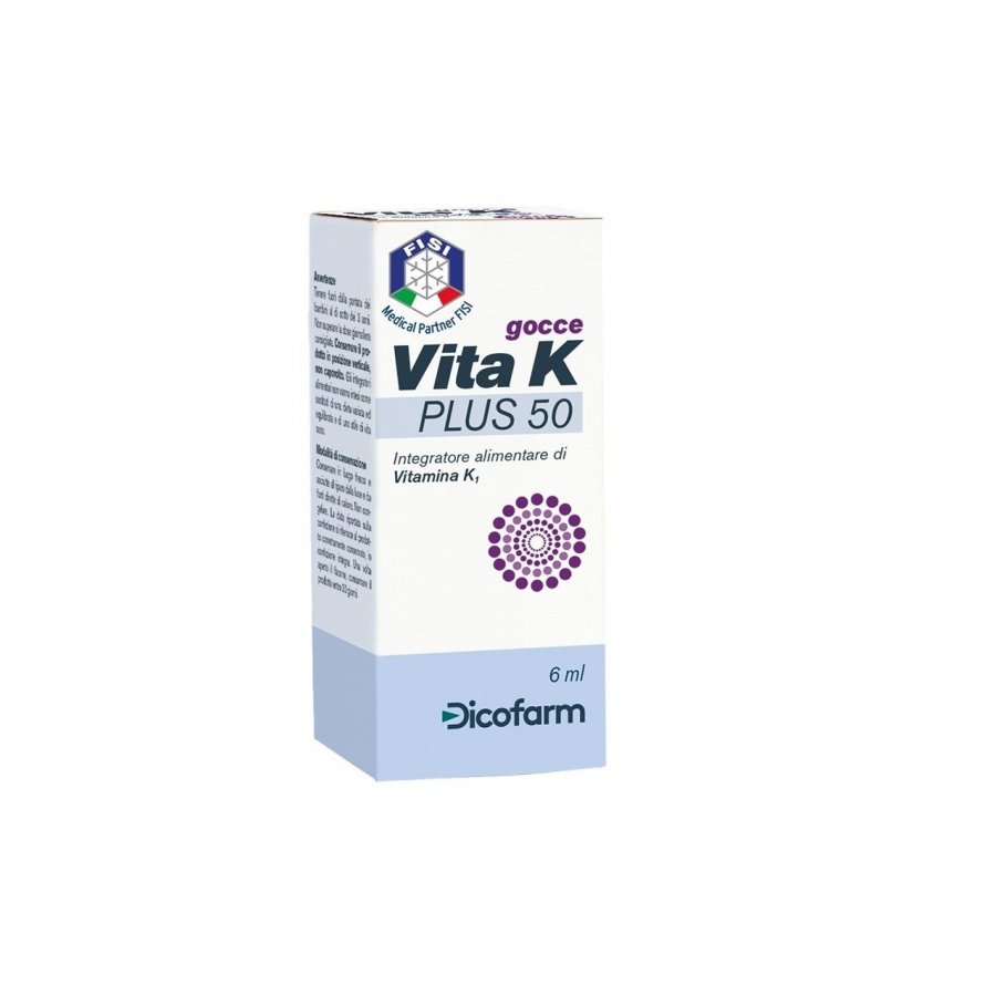 Vita K Plus 50 Gocce 6ml - Integratore Alimentare di Vitamina K1