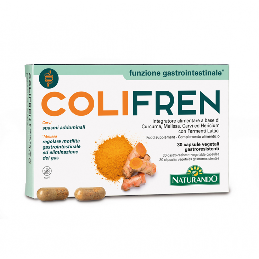 Naturando Colifren - Integratore per Fastidi Gastrointestinali - 30 Capsule