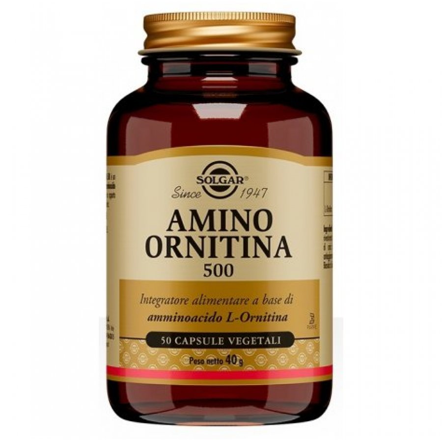 Solgar - Amino Ornitina 500 50 Capsule Vegetali: Integratore di Ornitina per il Supporto Muscolare
