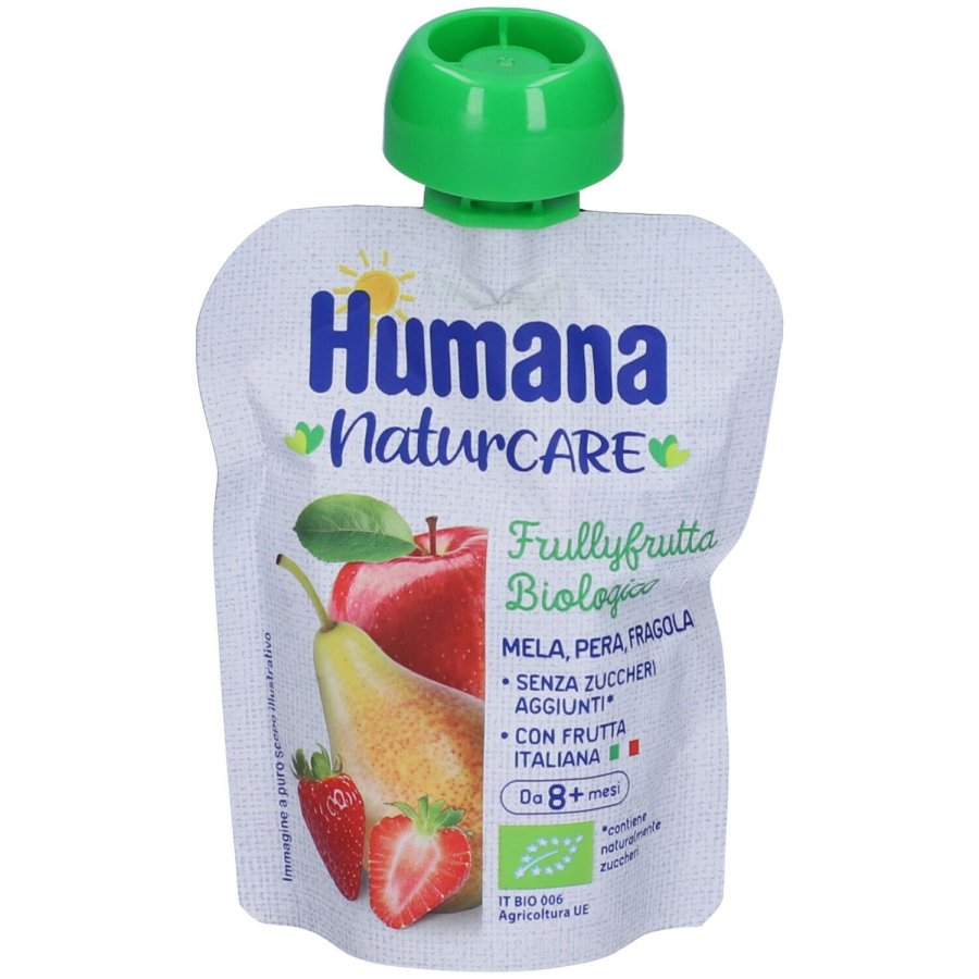 Humana, Frullyfrutta Mela Pera Fragola, 90 g