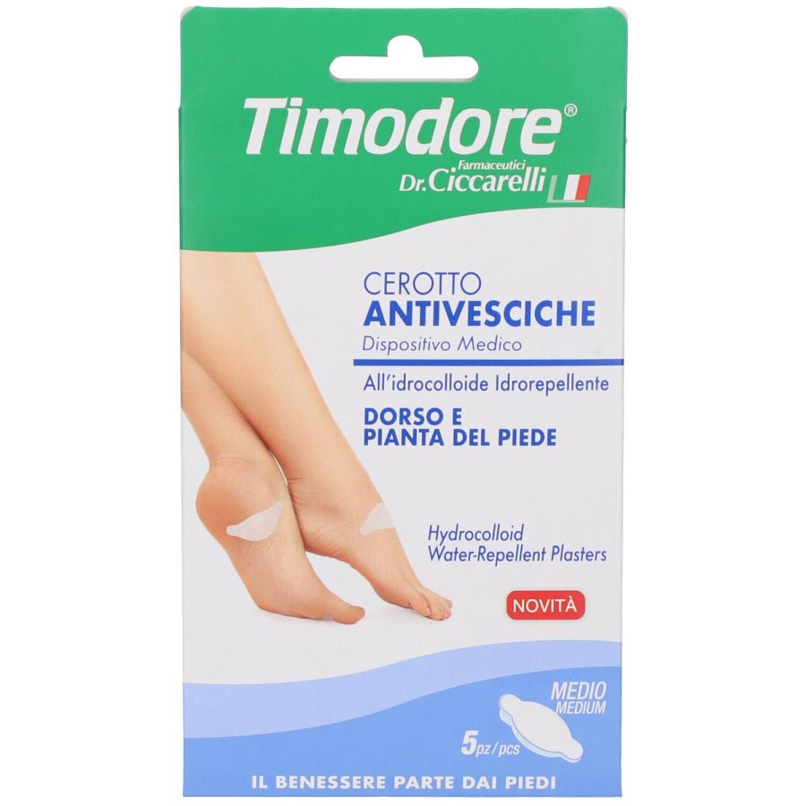 Timodore Cerotto Antivesciche Dorso e Pianta del Piede, 5 Pezzi Timodore Cerotto Antivesciche Dorso e Pianta del Piede, 5 Pezzi