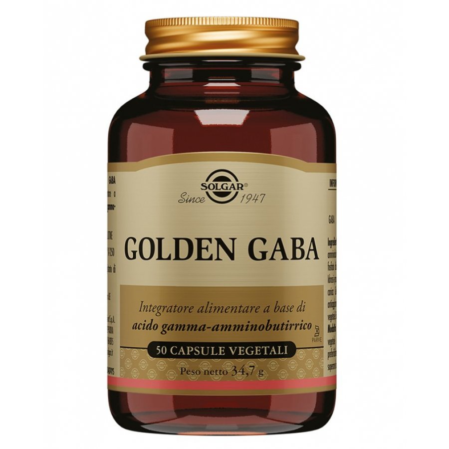 Solgar - Golden Gaba 50 Capsule Vegetali - Integratore di GABA per la Calma e il Benessere Mentale