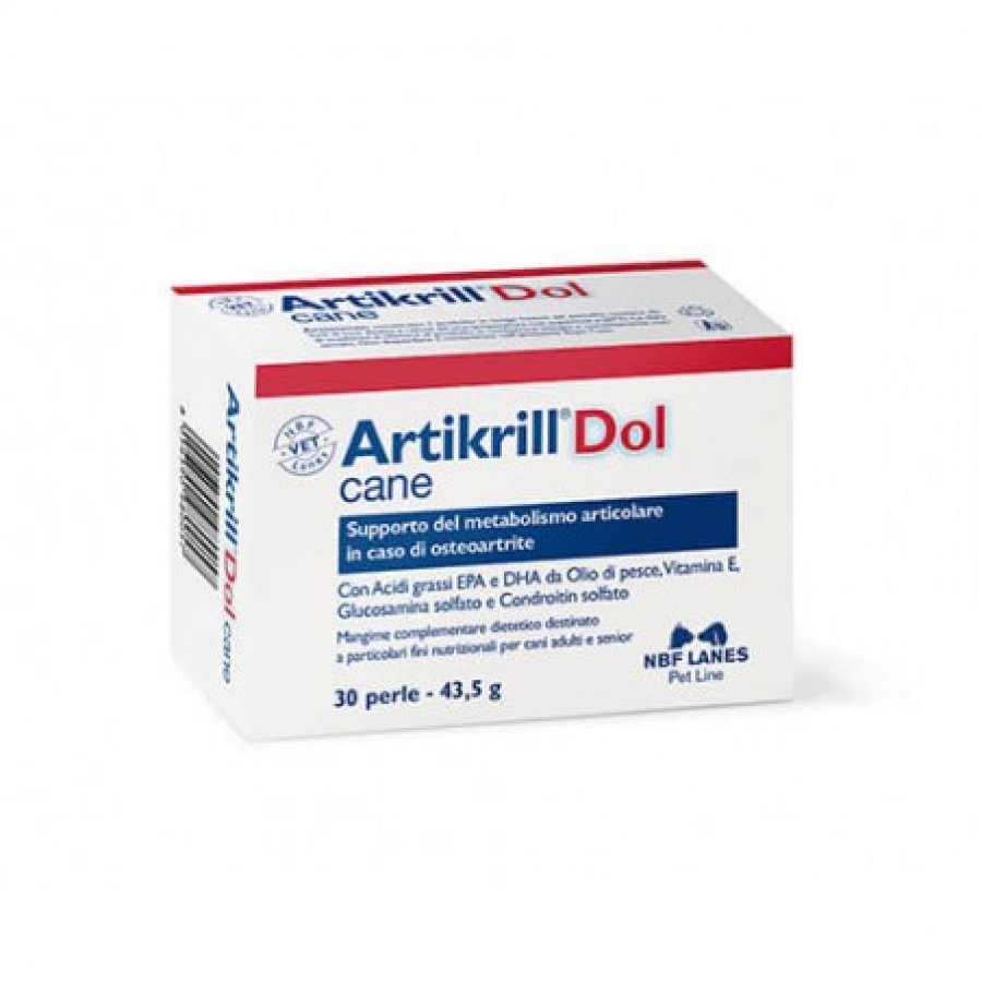 Artikrill Dol Cane 30 Perle - Integratore per il Supporto del Metabolismo Articolare nell'Osteoartrite Canina