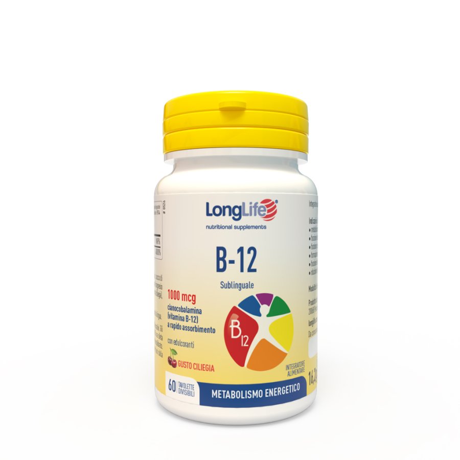 LongLife, B-12 1000 mcg, 60 tavolette sublinguali 