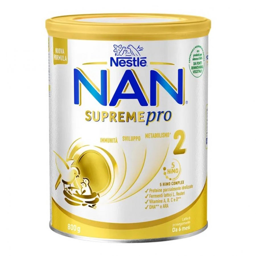Nestlé - Nan Supreme Pro 2 Latte di Proseguimento 800g - Formula per lo Sviluppo del Bambino
