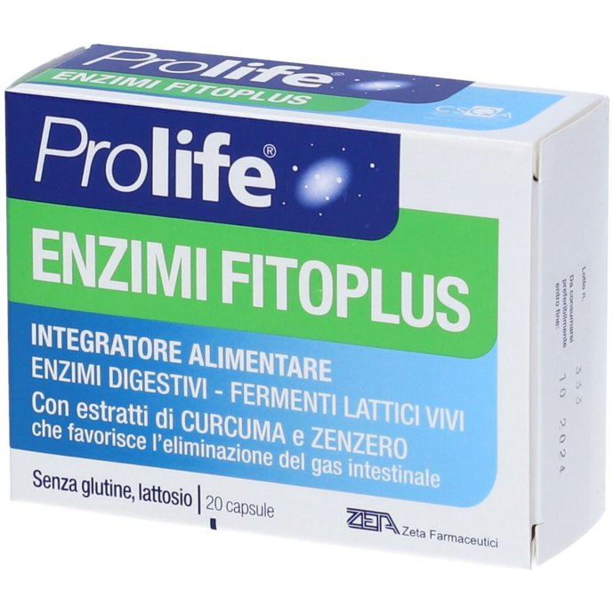 Prolife Enzimi Fitoplus 20 Capsule - Integratore Alimentare Digestivo - Fermentici lattici vivi