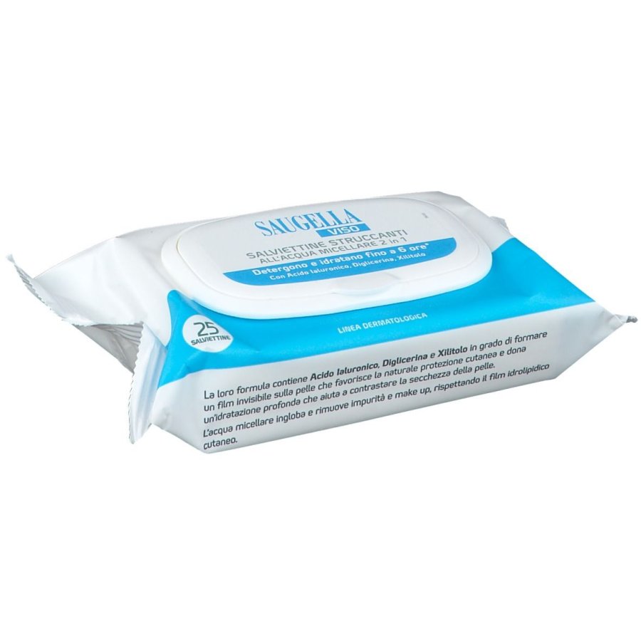 Saugella Viso Salviettine Struccanti all'Acqua Micellare 2 in 1, 25 pezzi Saugella Viso Salviettine Struccanti all'Acqua Micellare 2 in 1, 25 pezzi