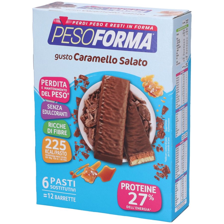 PESOFORMA, Gusto Caramello Salato, 12 Barrette
