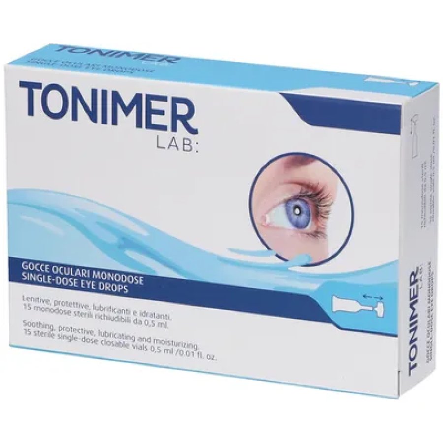 Tonimer Lab Gocce Oculari Monodose - Soluzione Isotonica per il Benessere Oculare in 15 Flaconcini