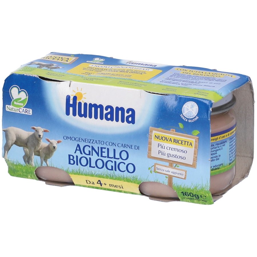 Humana, Omogeneizzato Agnello Bio, 2 x 80 g