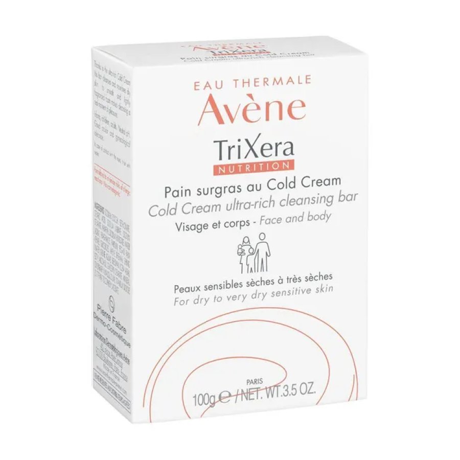 Eau Thermale, Avène TriXera Nutrition Pane Surgras alla Cold Cream, 100 g