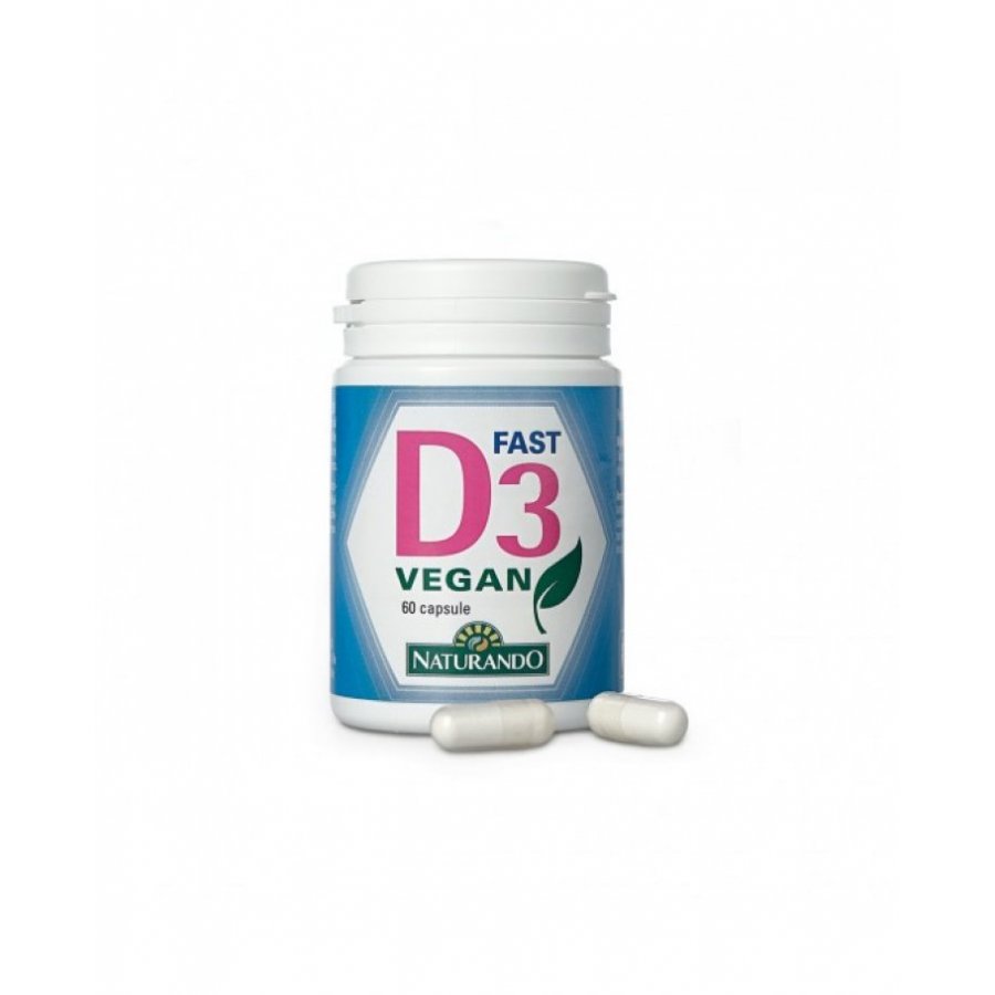 Naturando D3 Fast Vegan - Integratore di Vitamina D3 Vegetale - 60 Capsule