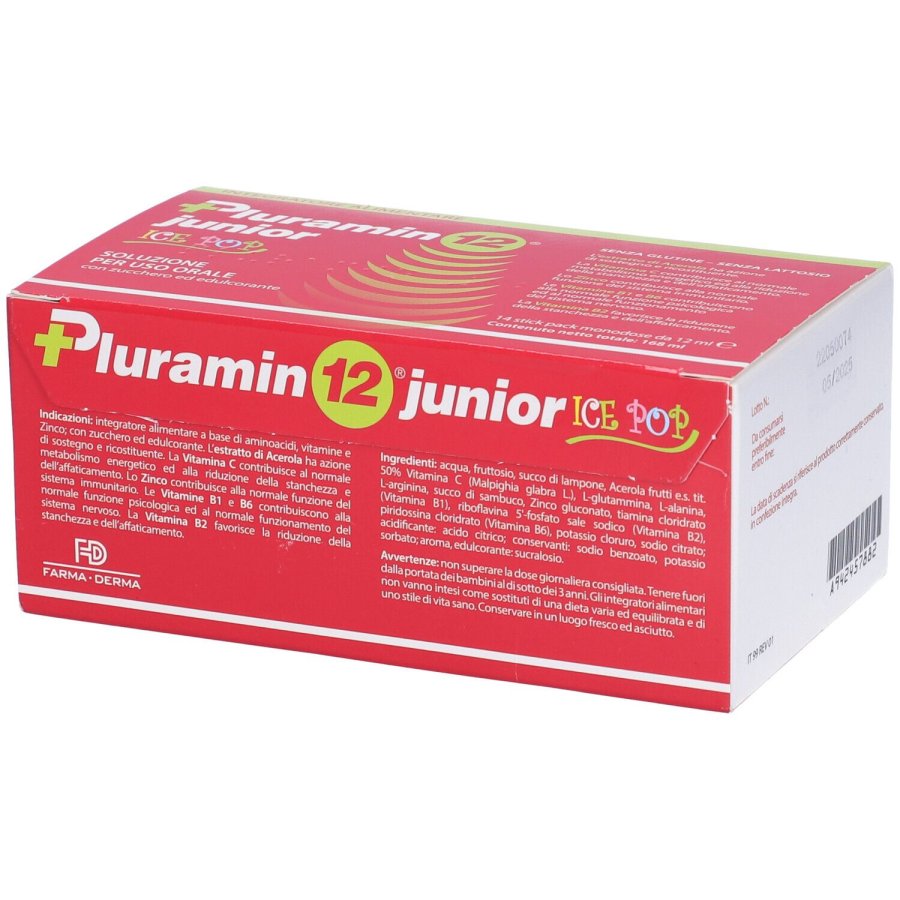 Pluramin12 Junior, 14 Stick Pack da 12 ml Pluramin12 Junior, 14 Stick Pack da 12 ml