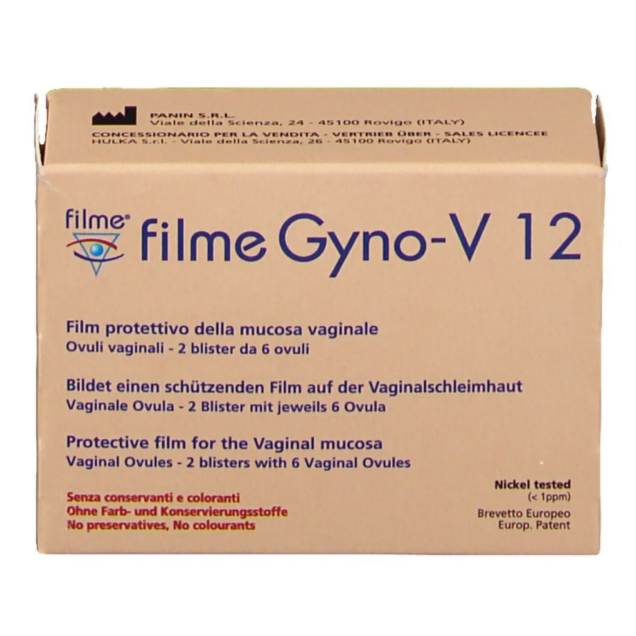 Filme Gyno V12 Ovuli Vaginali 12 pezzi - Secchezza e Benessere Intimo