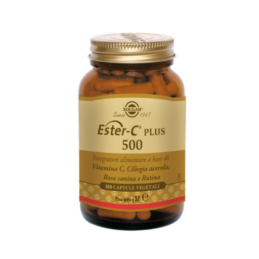 Solgar - Ester C Plus 500 100 Capsule Vegetali - Integratore di Vitamina C Potenziata con Bioflavonoidi