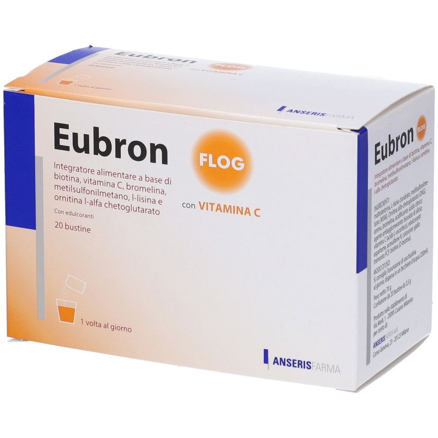 Eubron Flog Integratore con Vitamina C, Bromelina e MSM, 20 bustine