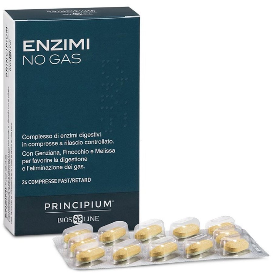 Bios Line, Principium Enzimi No Gas, 24 Compresse Fast/Retard 