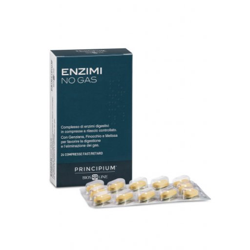 Enzimi No Gas 24 Compresse - Integratore Digestivo per Favorire la Digestione e Ridurre il Gonfiore