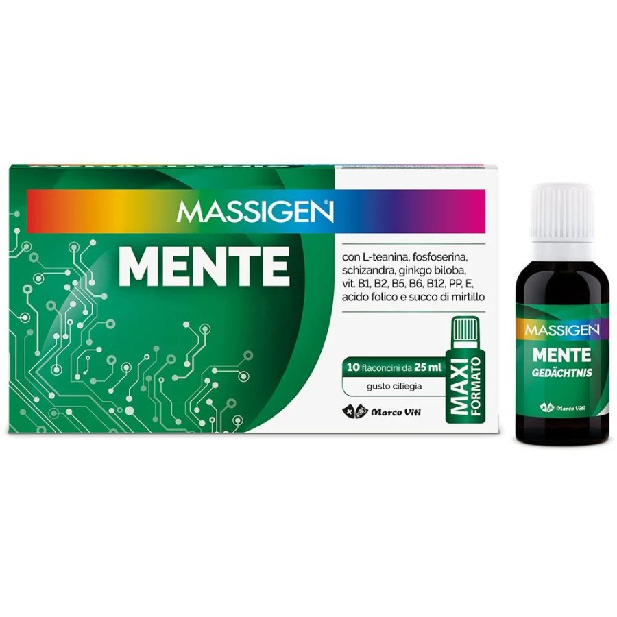 Massigen Mente, Integratore Alimentare, 10 Flaconi 