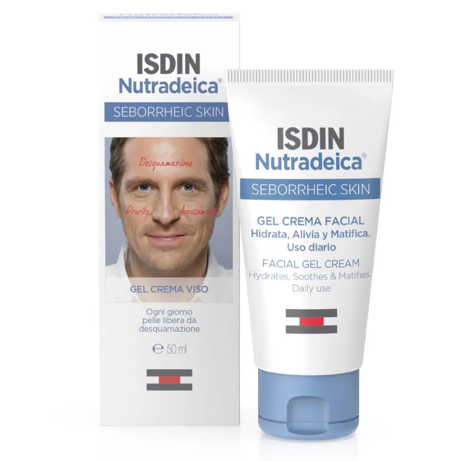Isdin Nutradeica Gel Crema Viso 50 ml – Gel per Dermatite Seborroica con Effetto Matificante