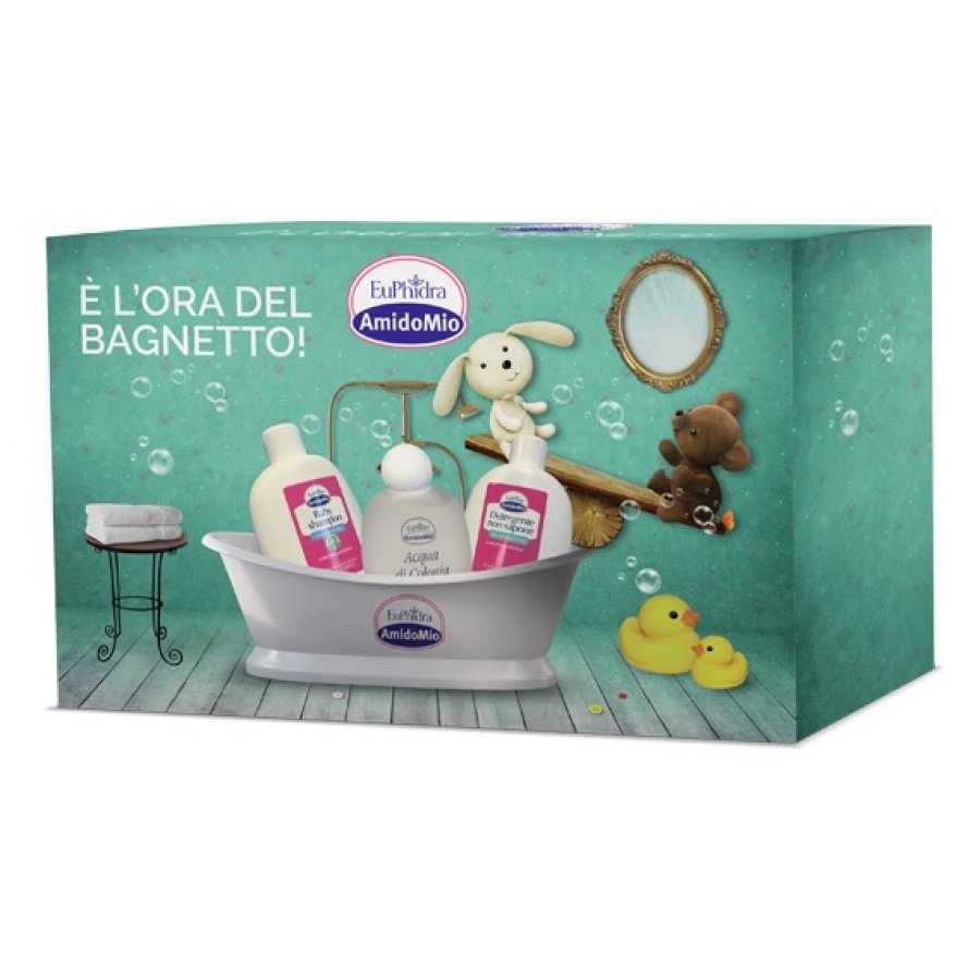Euphidra Amidomio Kit Bagnetto Shampoo+Detergente+Colonia - Kit Completo per l'Igiene del Bambino