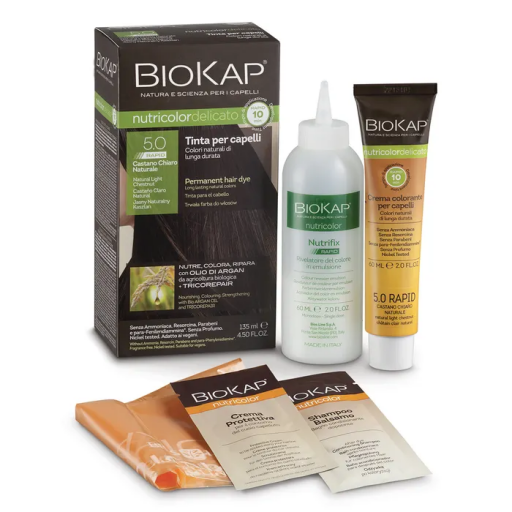 Biokap Nutricolor Delicato Rapid 5.05 Castano Nocciola 135ml - Colorazione Capelli Veloce
