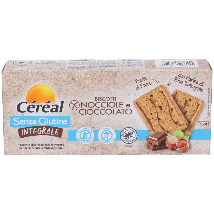 Céréal Senza Glutine Biscotti Integrali Nocciole e Cioccolato, 150 g