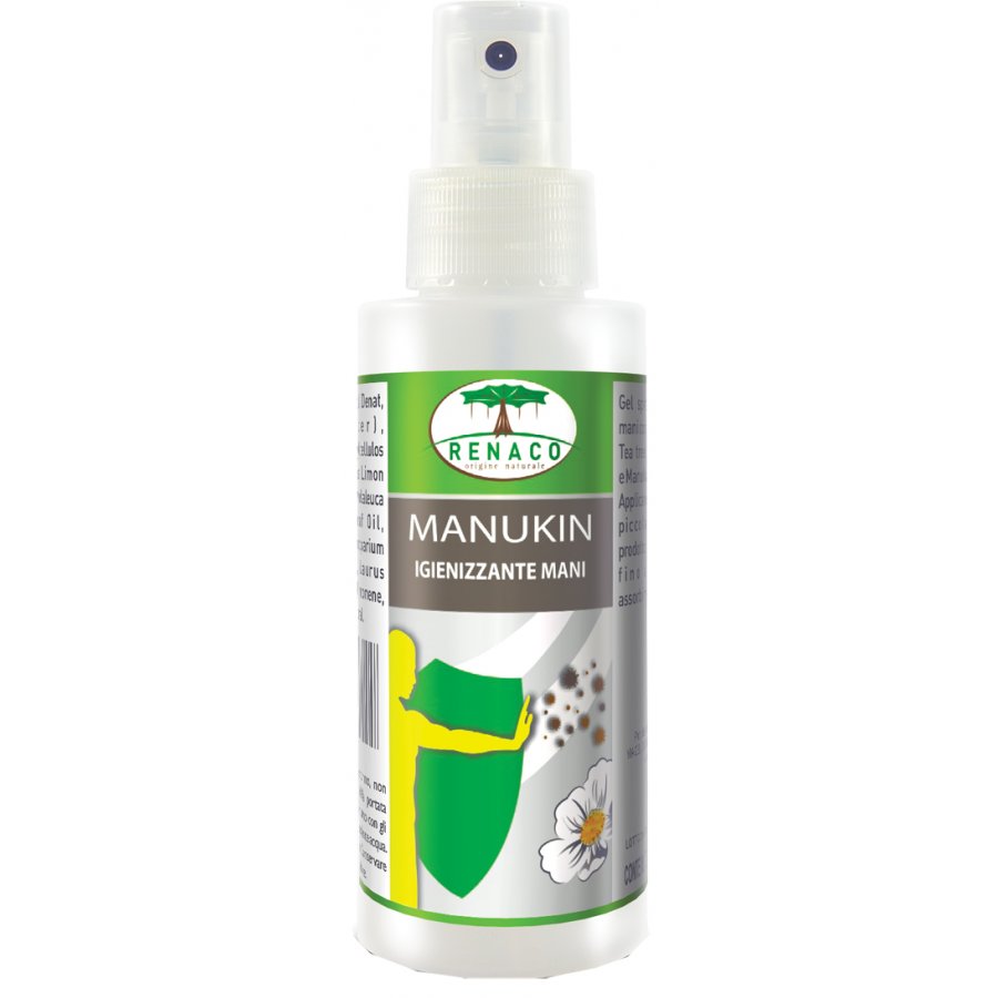 Renaco Manukin Igienizzante Mani - Spray Naturale - Flacone da 100 ml