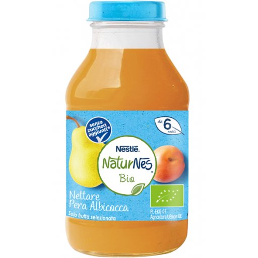 Nestlé Naturnes Bio Nettare Pera Albicocca 200ml - Bevanda Biologica per Bambini