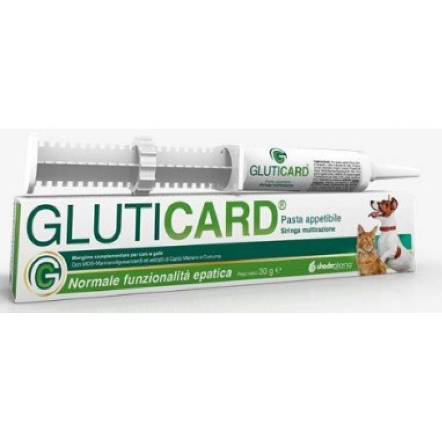 Gluticard Mangime Complementare per Cani e Gatti - Pasta 30g, Supporto Cardiaco e Antiossidante