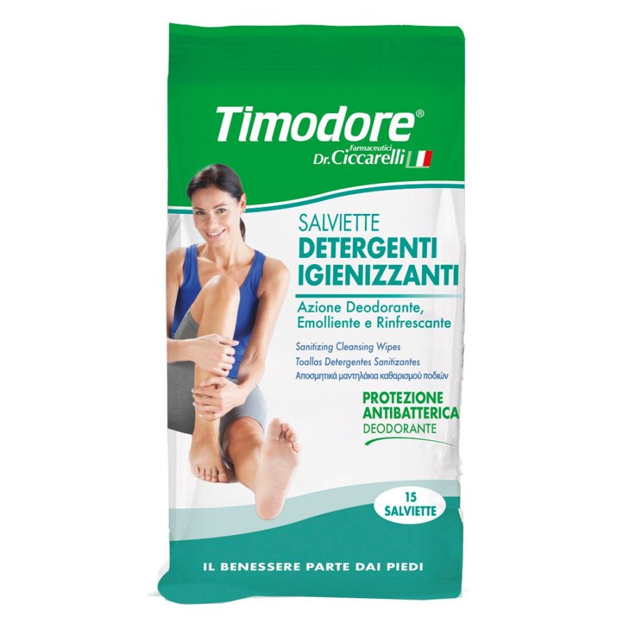 Timodore Salviette Detergenti Igienizzanti Piedi, 15 Pezzi