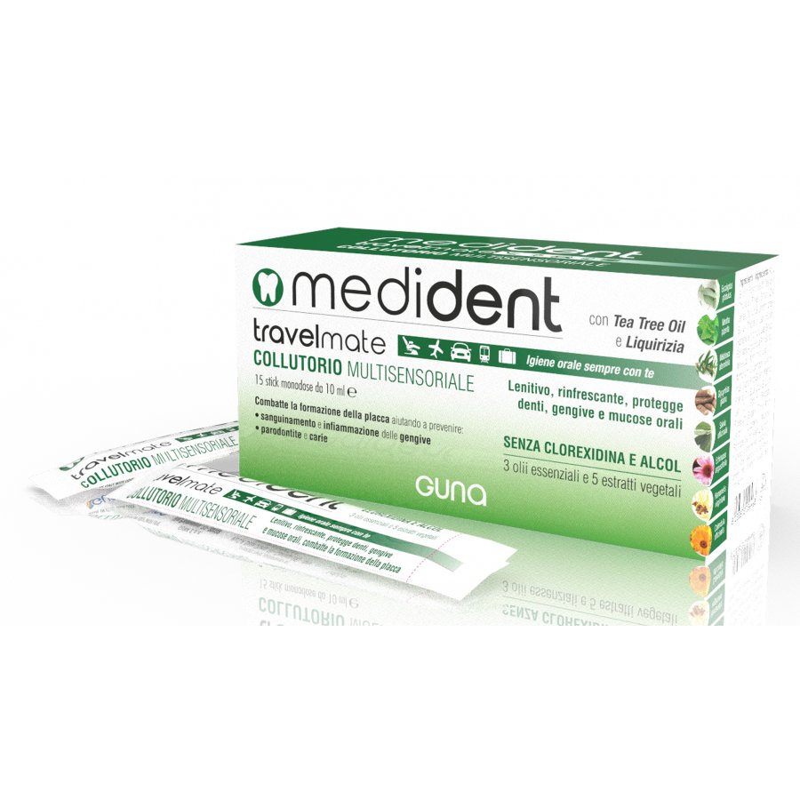 Guna Medident Travelmate - Collutorio Multisensoriale 15 Stick da 10ml