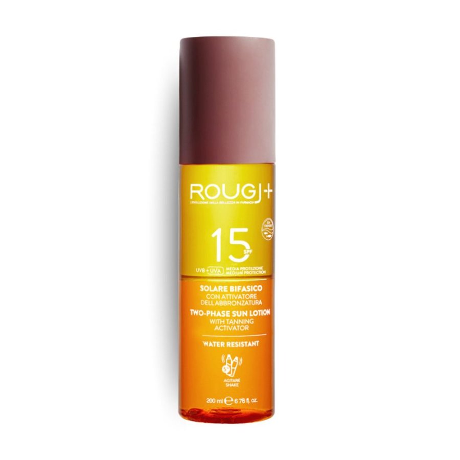 Rougj Solare Bifasico SPF15 con attivatore di melanina, 200 ml